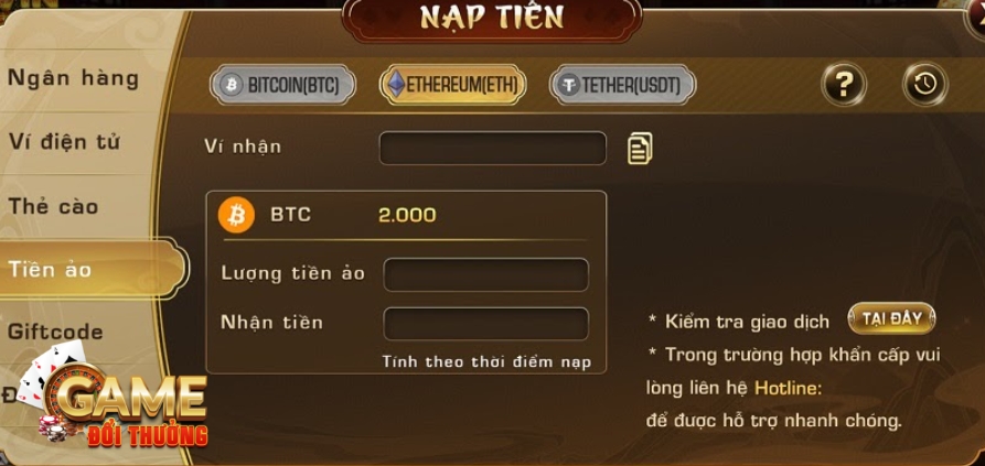 Nạp tiền Iwin Club thông qua tiền ảo