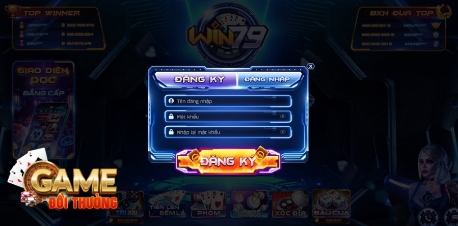 đăng kí tài khoản Win79