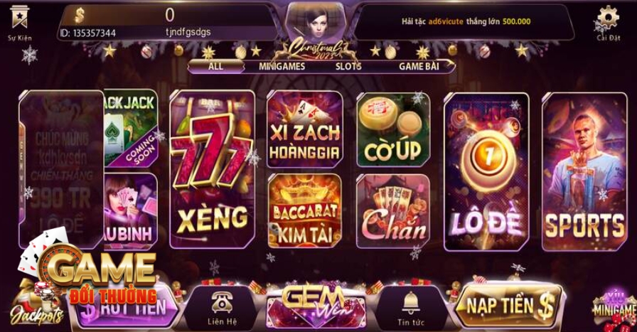 Sản phẩm trò chơi giải trí tại Gemwin