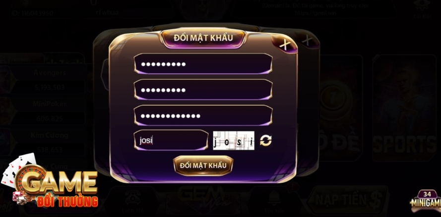 Hướng dẫn cách đổi mật khẩu tăng bảo mật tại Gemwin