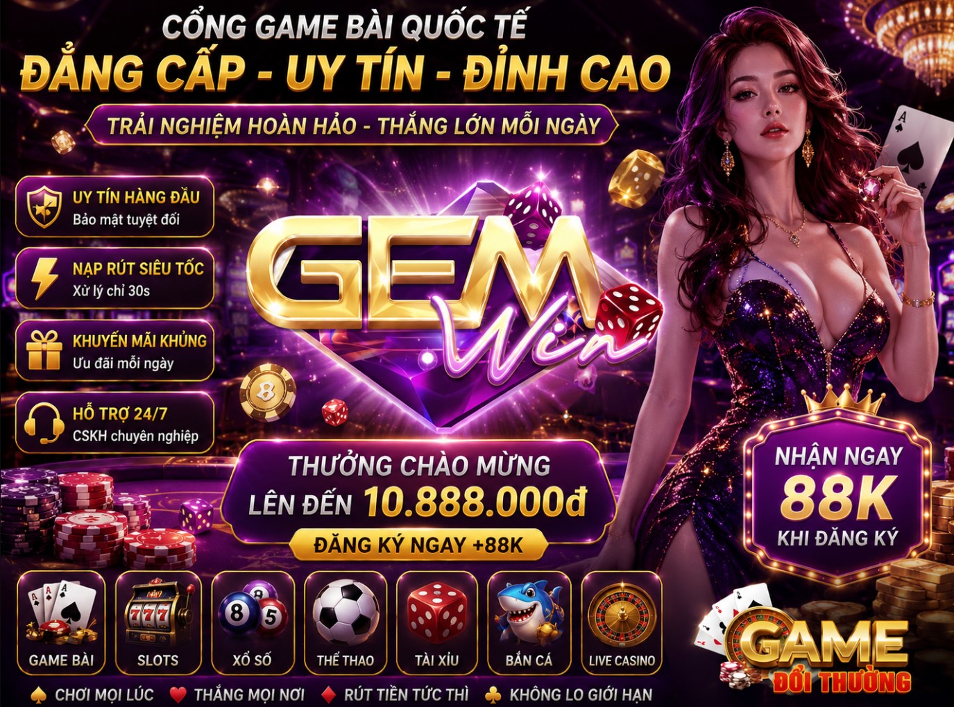Gemwin - Giới thiệu sân chơi quý tộc dành riêng cho giới hoàng gia
